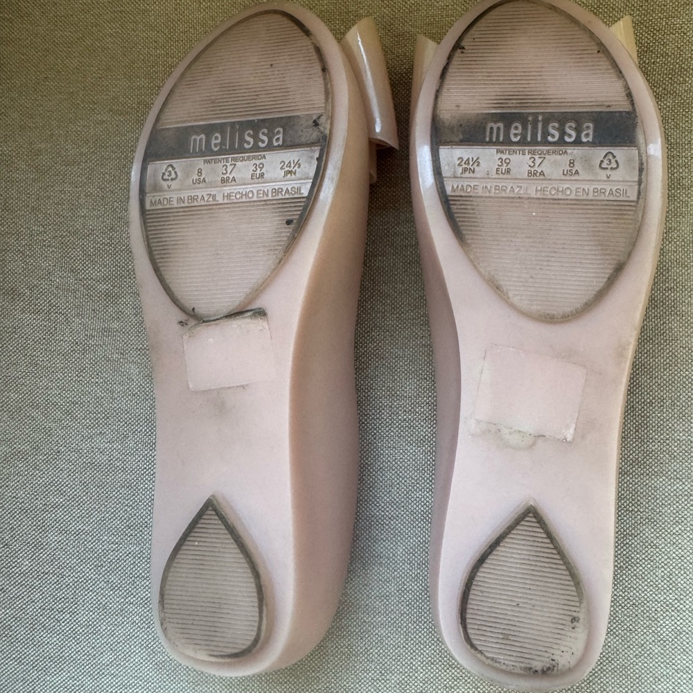 Melissa Big Bows Jelly Ballet Flats Blush Pink Size US 8 EU 39 - Picture 7 of 9